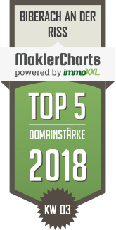 MaklerCharts KW 03/2018 - SIGL-Immobilien ist TOP-5-Makler in Biberach an der Ri