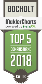 MaklerCharts KW 03/2018 - Steinkamp Immobilien ist TOP-5-Makler in Bocholt