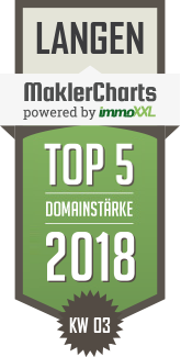 MaklerCharts KW 03/2018 - K3 Immobilien GmbH Bauinvestment ist TOP-5-Makler in Langen