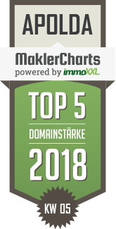 MaklerCharts KW 05/2018 - ERA Machalett Immobilien ist TOP-5-Makler in Apolda