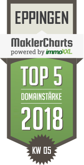 MaklerCharts KW 05/2018 - Muth & Krüger Immobilienverwaltung ist TOP-5-Makler in Eppingen