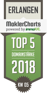 MaklerCharts KW 05/2018 - amer immobilien gmbh ist TOP-5-Makler in Erlangen