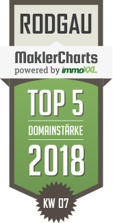 MaklerCharts KW 07/2018 - www.meinwohnen.de ist TOP-5-Makler in Rodgau