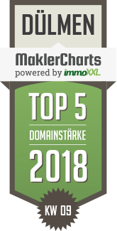 MaklerCharts KW 09/2018 - DMA Hoch- und Mitbau GmbH ist TOP-5-Makler in Dlmen