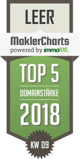 MaklerCharts KW 09/2018 - Immobilien an der Kste Uwe Brahms & Team ist TOP-5-Makler in Leer