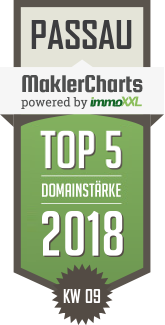 MaklerCharts KW 09/2018 - Immobilien Weishäupl ist TOP-5-Makler in Passau