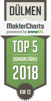 MaklerCharts KW 13/2018 - DÜMA Hoch- und Mitbau GmbH ist TOP-5-Makler in Dülmen