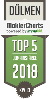 MaklerCharts KW 13/2018 - DMA Hoch- und Mitbau GmbH ist TOP-5-Makler in Dlmen