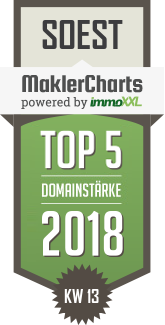 MaklerCharts KW 13/2018 - CS Immobilien GmbH ist TOP-5-Makler in Soest