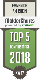 MaklerCharts KW 17/2018 - Emmerich Immobilien GmbH & Co KG ist TOP-5-Makler in Emmerich am Rhein