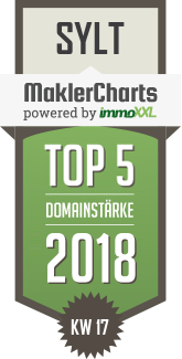 MaklerCharts KW 17/2018 - Sylter Bank Immobilien GmbH ist TOP-5-Makler in Sylt