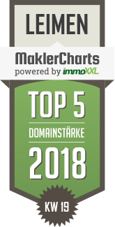 MaklerCharts KW 19/2018 - Kreiner Immobilien & Hausverwaltungen e.K. ist TOP-5-Makler in Leimen