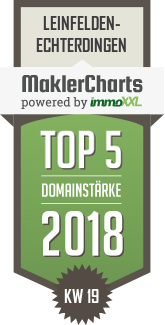 MaklerCharts KW 19/2018 - Immobilien Schmidt GmbH ist TOP-5-Makler in Leinfelden-Echterdingen