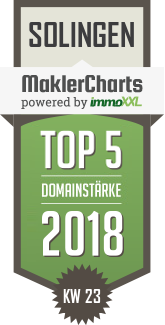 MaklerCharts KW 23/2018 - Olaf Jansen GmbH ist TOP-5-Makler in Solingen