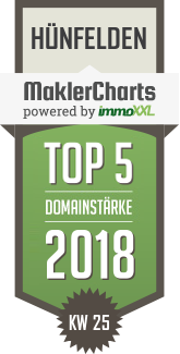 MaklerCharts KW 25/2018 - GLOBE Estates & Consulting GmbH - Immobilien ist TOP-5-Makler in Hnfelden