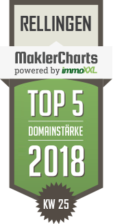 MaklerCharts KW 25/2018 - von Stosch Immobilien, Inh. Patrick Florian von Stosch e.K. ist TOP-5-Makler in Rellingen