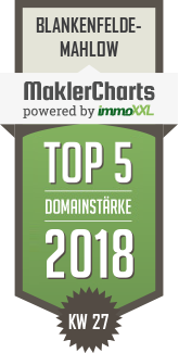 MaklerCharts KW 27/2018 - PLAZA IMMOBILIEN  ist TOP-5-Makler in Blankenfelde-Mahlow