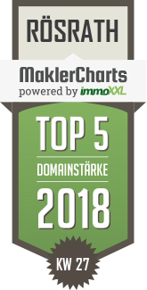 MaklerCharts KW 27/2018 - J-B-Immobilien, Inh. Elisabeth Janssen ist TOP-5-Makler in Rösrath