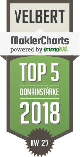 MaklerCharts KW 27/2018 - wagner hausmakler - wagner & stockmann immobilien ist TOP-5-Makler in Velbert