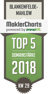 MaklerCharts KW 29/2018 - PLAZA IMMOBILIEN  ist TOP-5-Makler in Blankenfelde-Mahlow