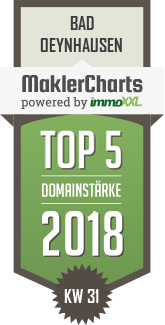 MaklerCharts KW 31/2018 - dinc immobilien & finanzen GmbH  ist TOP-5-Makler in Bad Oeynhausen