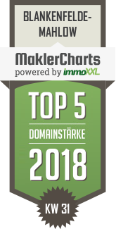 MaklerCharts KW 31/2018 - PLAZA IMMOBILIEN  ist TOP-5-Makler in Blankenfelde-Mahlow