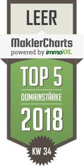 MaklerCharts KW 34/2018 - Nr. 1 Immobilien, Eugen Steck ist TOP-5-Makler in Leer