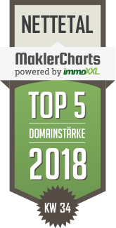 MaklerCharts KW 34/2018 - Gerhardts Immobilien GmbH ist TOP-5-Makler in Nettetal