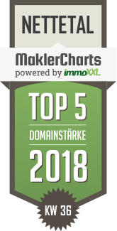 MaklerCharts KW 36/2018 - Gerhardts Immobilien GmbH ist TOP-5-Makler in Nettetal