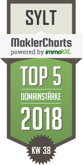 MaklerCharts KW 38/2018 - Sylter Bank Immobilien GmbH ist TOP-5-Makler in Sylt