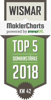 MaklerCharts KW 42/2018 - Wismar-Immobilien GbR ist TOP-5-Makler in Wismar