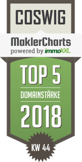 MaklerCharts KW 44/2018 - Kienzle IMMOBILIEN, Inh. Henry Kienzle ist TOP-5-Makler in Coswig