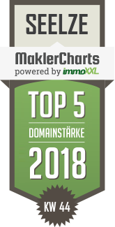 MaklerCharts KW 44/2018 - DG Immobilienberatungs GmbH ist TOP-5-Makler in Seelze