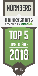 MaklerCharts KW 48/2018 - City Immobilien Nrnberg e.K., Inh. Silvio Mereu ist TOP-5-Makler in Nrnberg