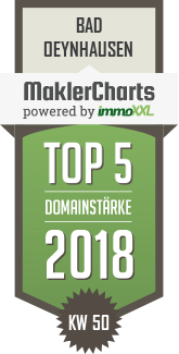 MaklerCharts KW 50/2018 - dinc immobilien & finanzen GmbH  ist TOP-5-Makler in Bad Oeynhausen