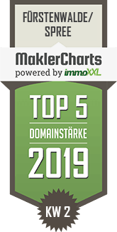 MaklerCharts KW 02/2019 - Optima Immobilienservice Annika Borkowski ist TOP-5-Makler in F�rstenwalde/Spree