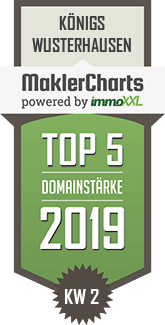 MaklerCharts KW 02/2019 - MAKLERB�RO F�R IMMOBILIEN ist TOP-5-Makler in K�nigs Wusterhausen