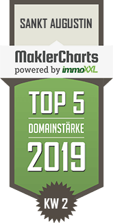 MaklerCharts KW 02/2019 - Stoffel, Bertz & Partner Immobilien und Wirtschaftsberatung GmbH ist TOP-5-Makler in Sankt Augustin