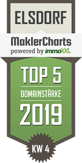 MaklerCharts KW 04/2019 - Cityhouse Immobilien GmbH ist TOP-5-Makler in Elsdorf