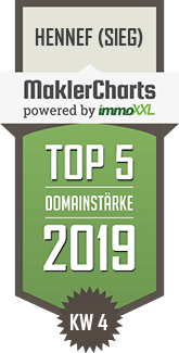 MaklerCharts KW 04/2019 - CDK IMMOBILIEN ist TOP-5-Makler in Hennef (Sieg)