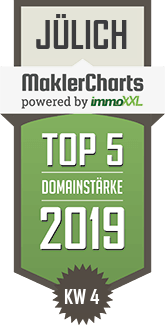 MaklerCharts KW 04/2019 - Stadtentwicklungsgesellschaft Jlich mbH & Co. KG ist TOP-5-Makler in Jlich