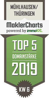 MaklerCharts KW 06/2019 - VR Bank Westthringen eG ist TOP-5-Makler in Mhlhausen/Thringen