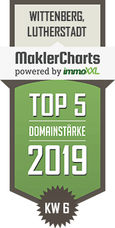 MaklerCharts KW 06/2019 - M. Schumann Immobilien ist TOP-5-Makler in Wittenberg, Lutherstadt