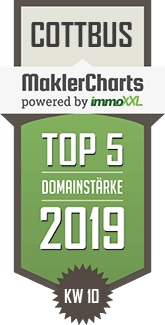 MaklerCharts KW 10/2019 - ISAHR Immobilien GmbH ist TOP-5-Makler in Cottbus