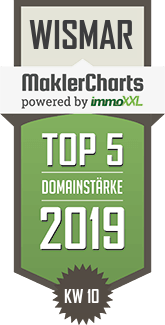 MaklerCharts KW 10/2019 - Wismar-Immobilien GbR ist TOP-5-Makler in Wismar