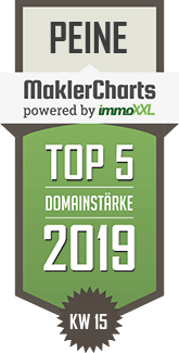 MaklerCharts KW 15/2019 - Romy Schlesinger Immobilien ist TOP-5-Makler in Peine