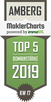 MaklerCharts KW 17/2019 - KAISER Bautrger und Immobilien GmbH ist TOP-5-Makler in Amberg