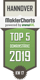 MaklerCharts KW 17/2019 - Perfekte-Wohnung.de ist TOP-5-Makler in Hannover