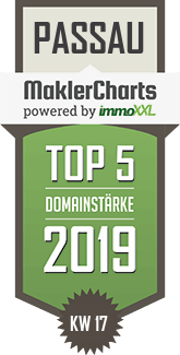 MaklerCharts KW 17/2019 - Immobilien Weishäupl ist TOP-5-Makler in Passau