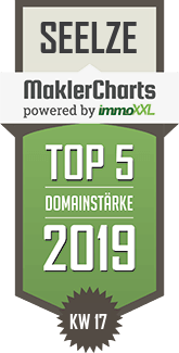 MaklerCharts KW 17/2019 - DG Immobilienberatungs GmbH ist TOP-5-Makler in Seelze